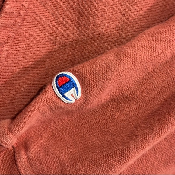 Champion Reverse Weave Hoodie Red Sandalwood Pullover Sweatshirt Size Small - Picture 6 of 8